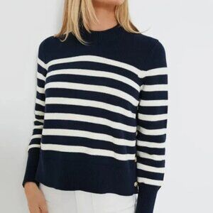 Tuckernuck Navy & Ivory Striped Cropped Bexley Sweater With Tags (XS)